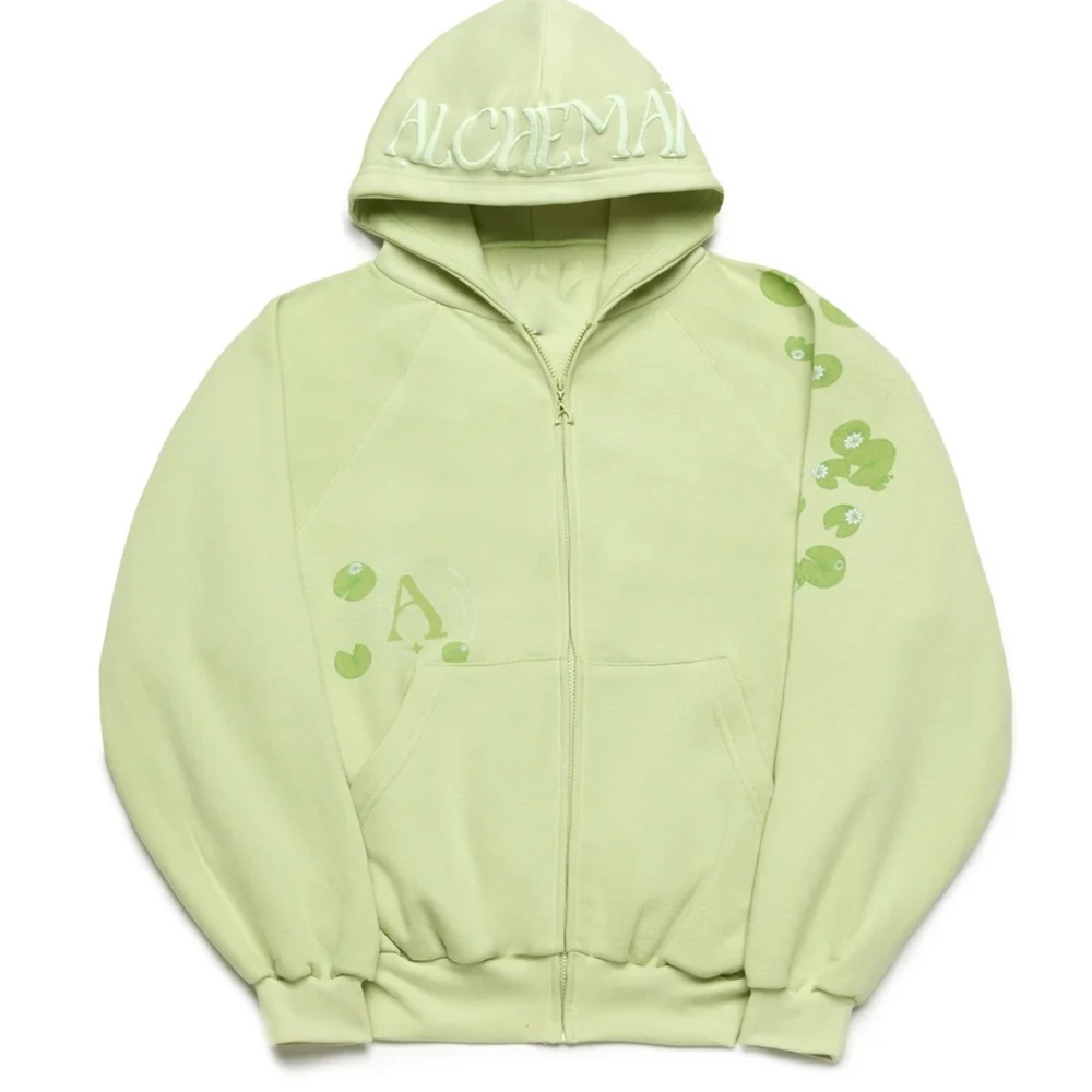 Alchemai Mint Green Zip-Up Hoodie